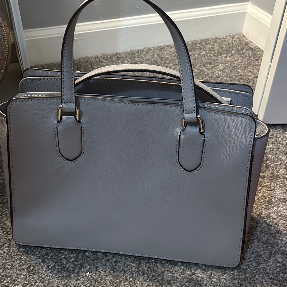 Kate Spade Gray Satchel with Structured Design and Top Handles - Picture 6 of 6